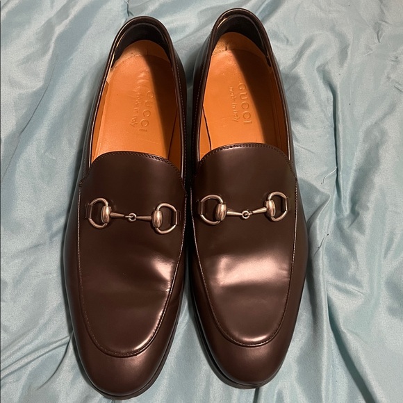 Gucci Dark Brown Leather Loafers with Silver Bit - Picture 1 of 3